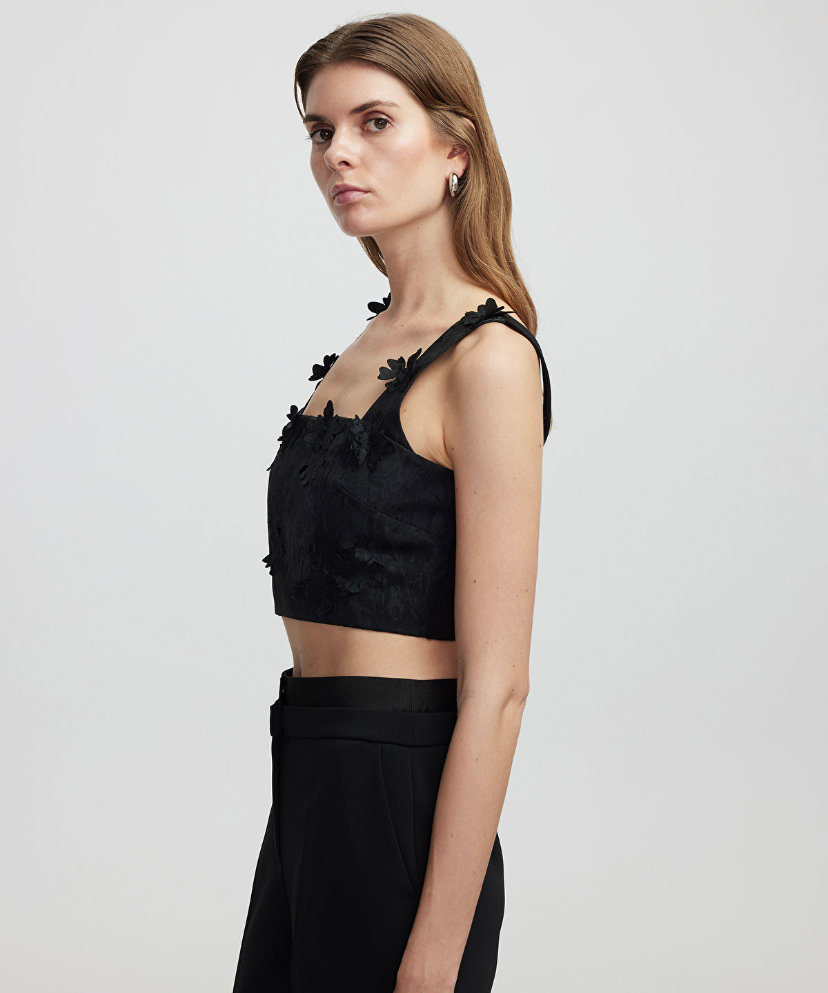 Floral applique blouse