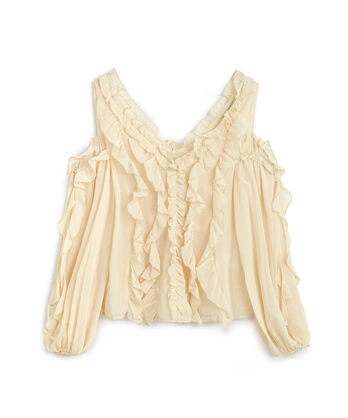 Ruffled Cut-Out Blouse
