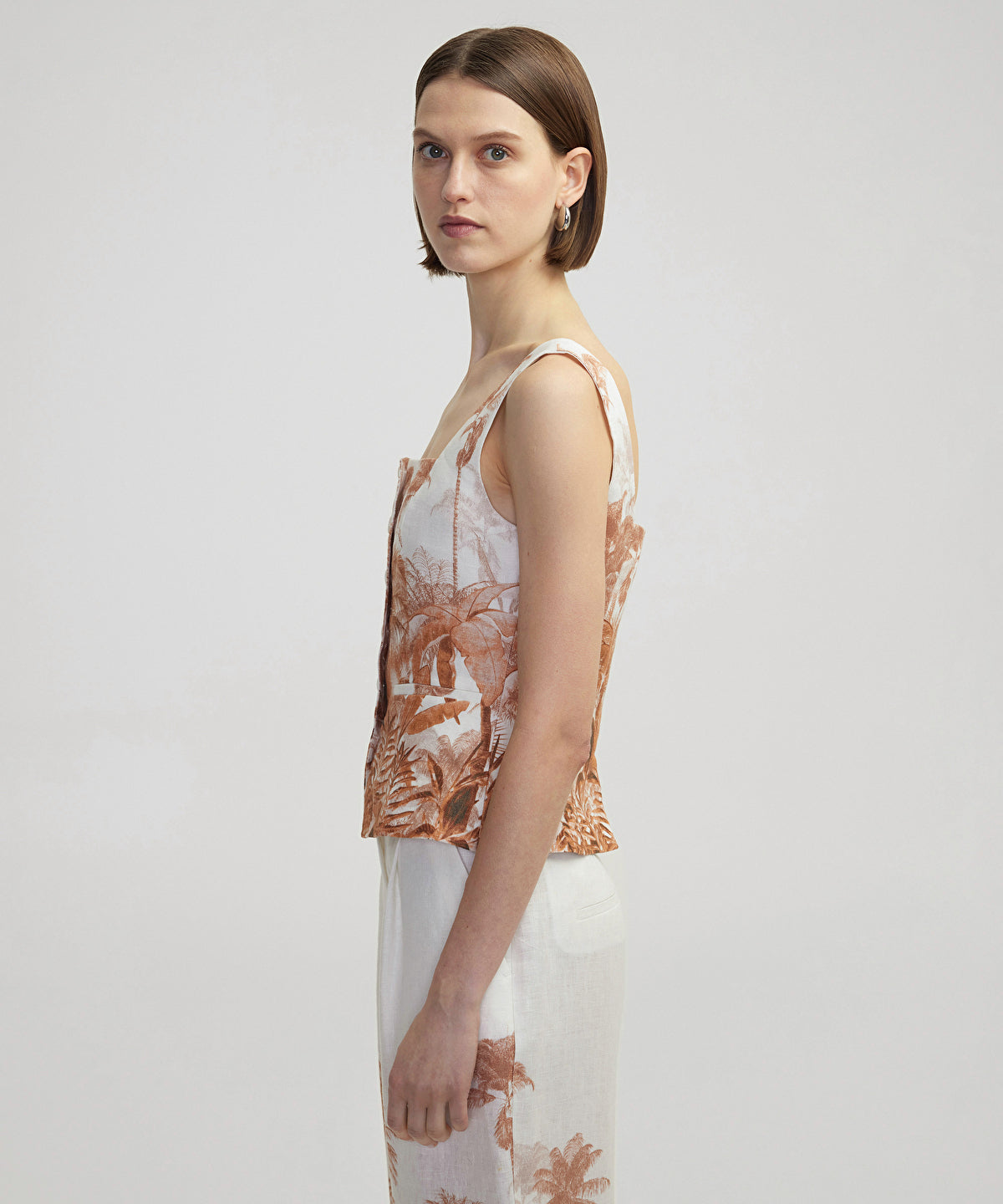 Printed Linen Waistcoat