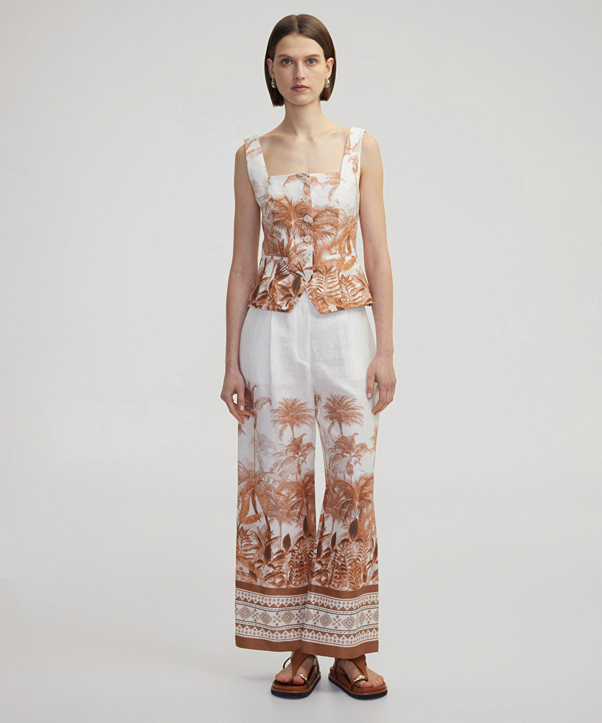 Printed Linen Waistcoat