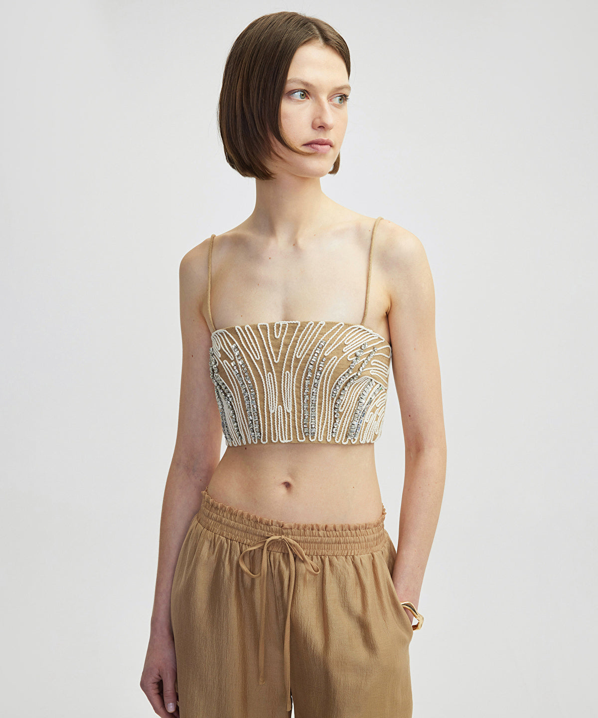 Embroidered Rhinestone Top