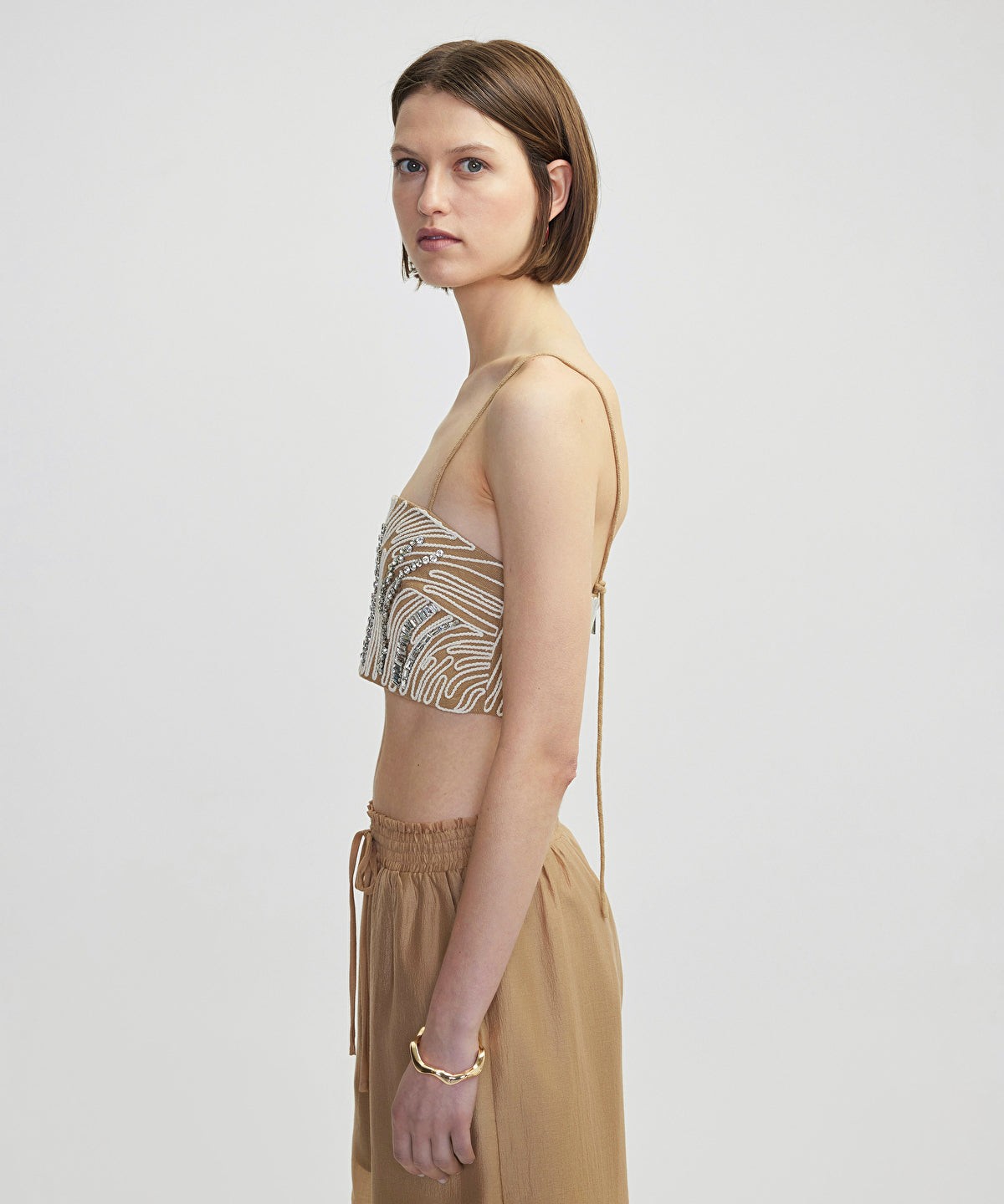 Embroidered Rhinestone Top