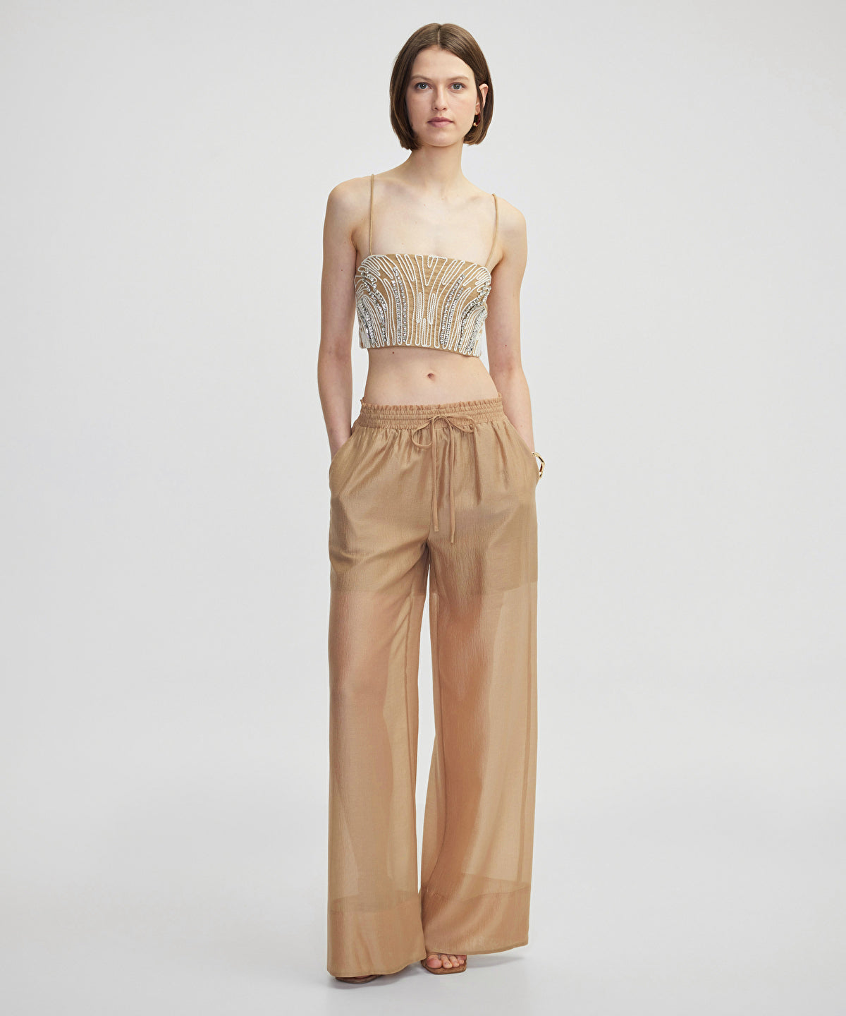 Embroidered Rhinestone Top