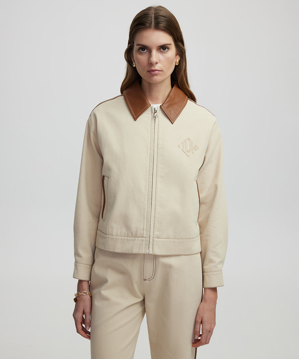 Contrast Collar Coat