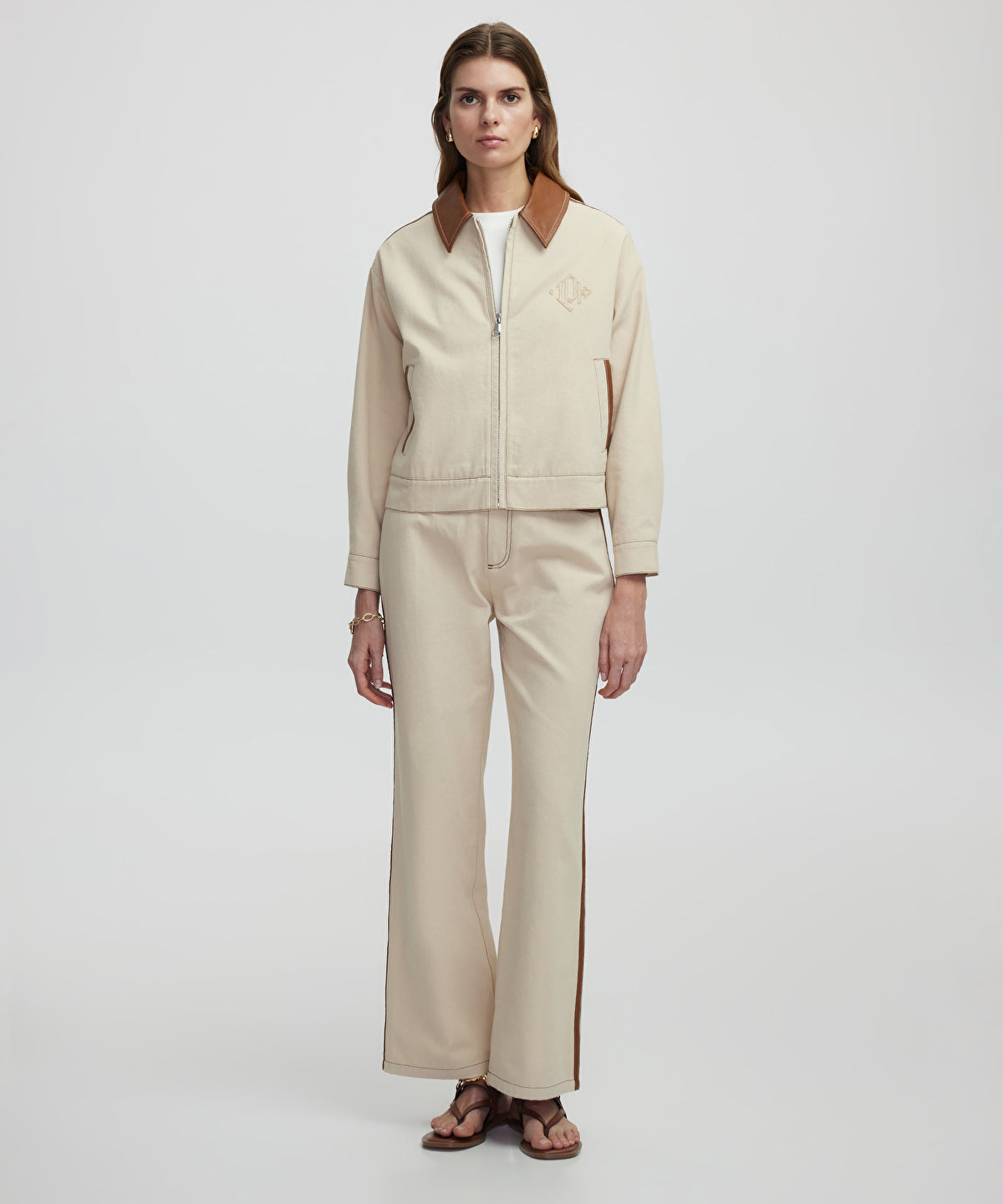 Contrast Collar Coat