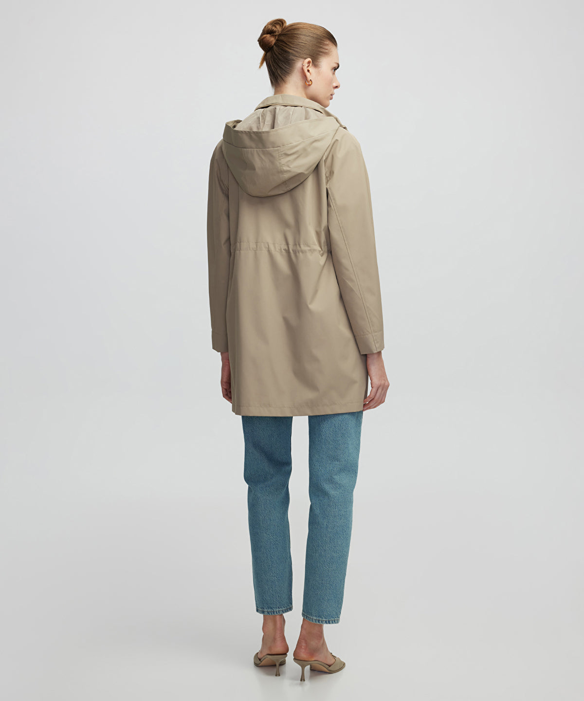 Concealed hood coat