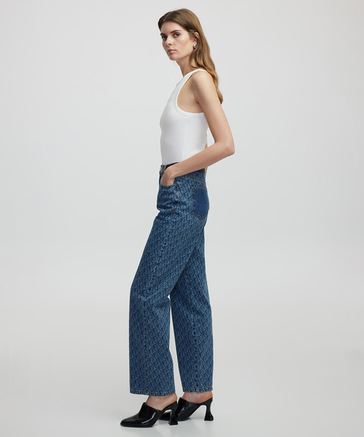 Zoomed Monogram Printed Jeans