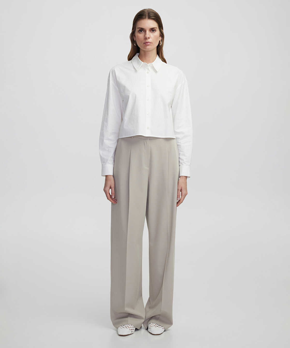 Rhinestone Poplin Shirt