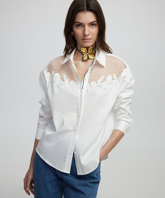 Embroidered Poplin Shirt