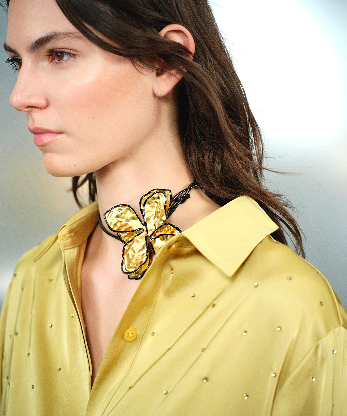 Shirt with rhinestones