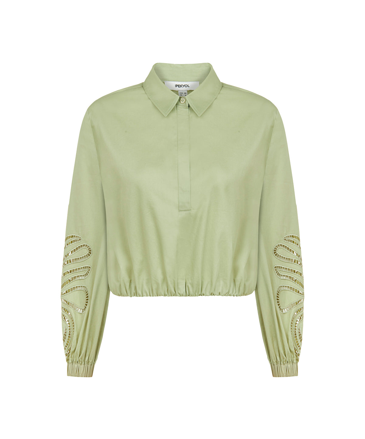 Shirt with elasticated hem