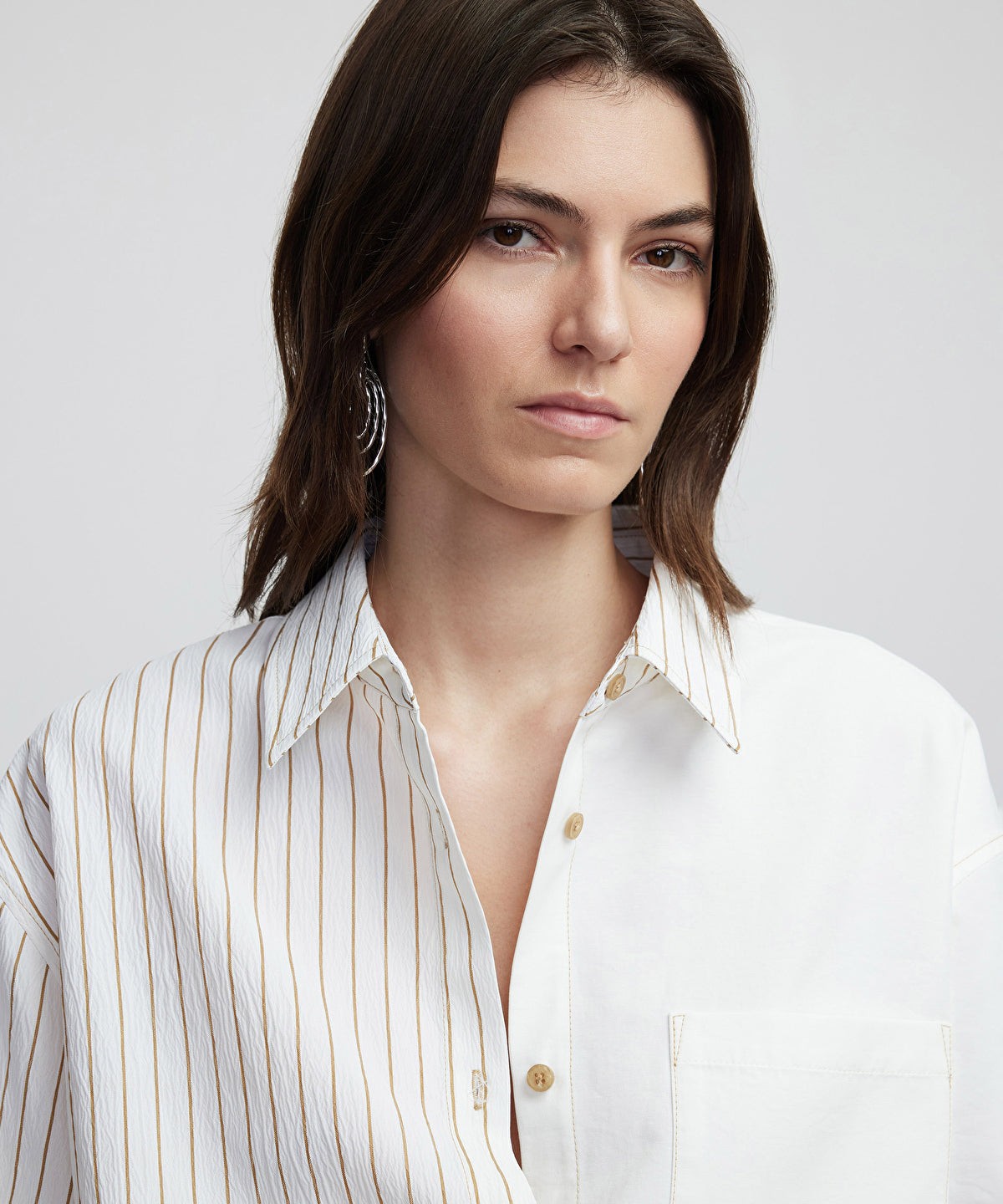 Zoomed Asymmetrical Striped Shirt