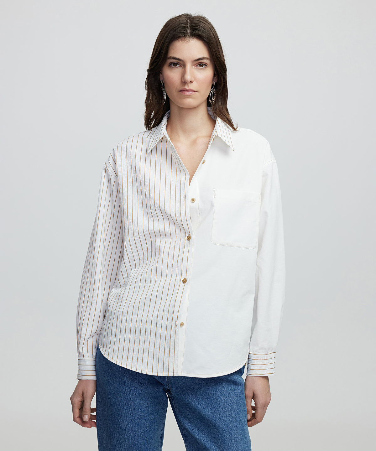 Zoomed Asymmetrical Striped Shirt