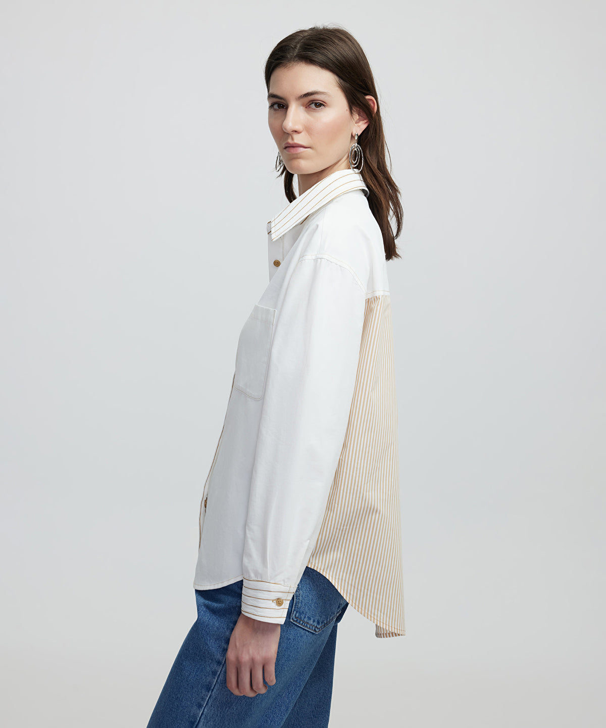 Zoomed Asymmetrical Striped Shirt