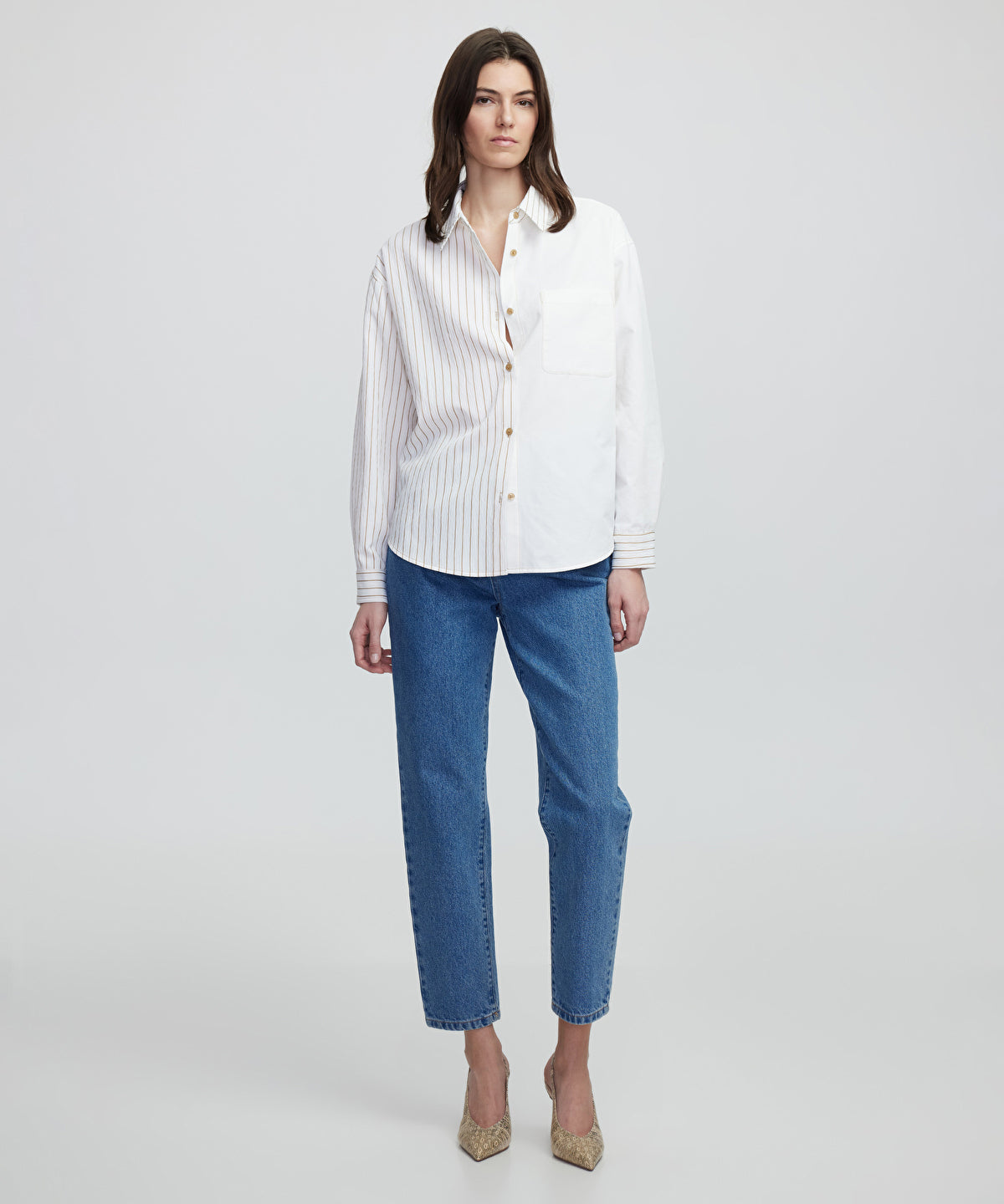 Zoomed Asymmetrical Striped Shirt