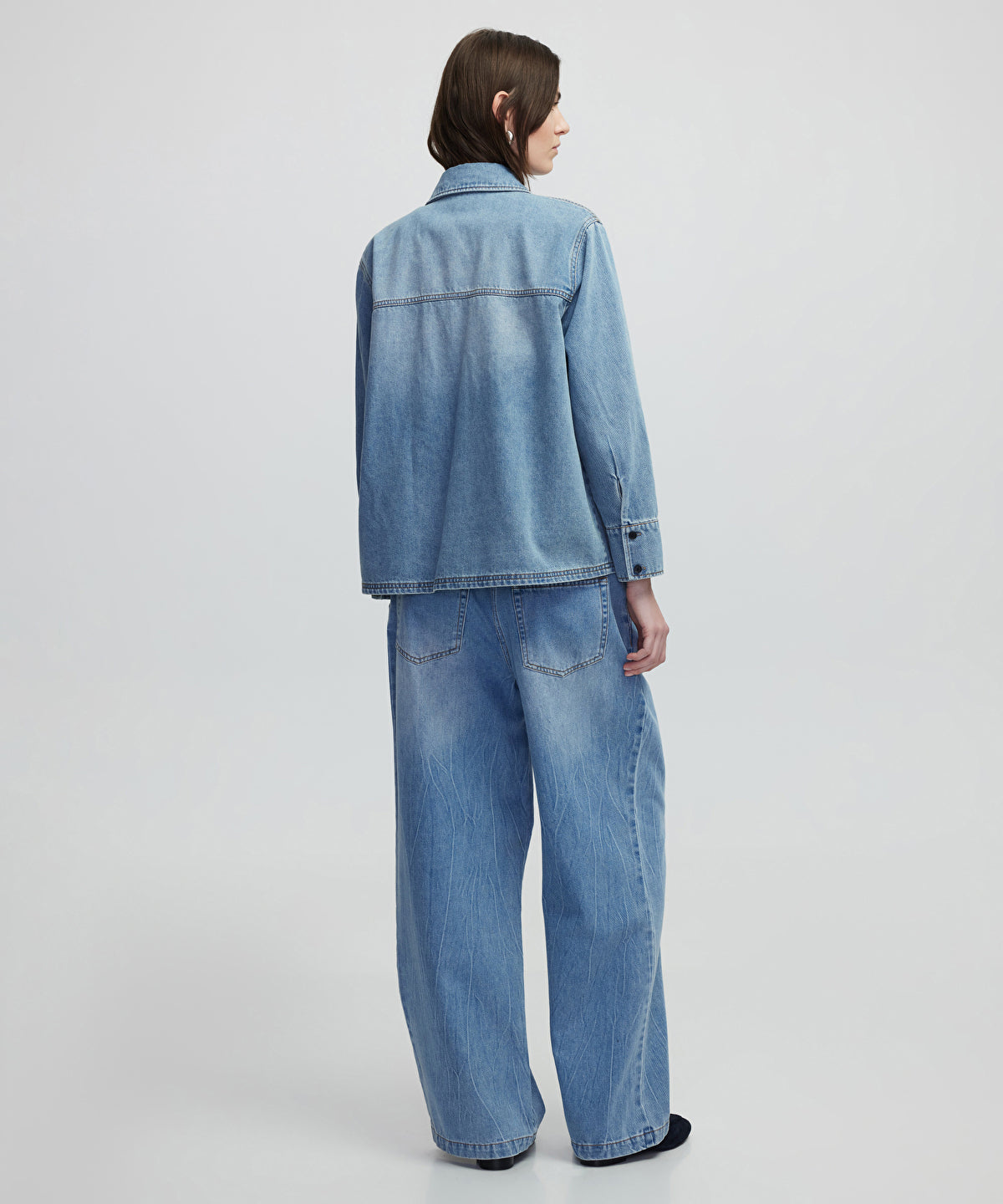 Embroidered denim shirt