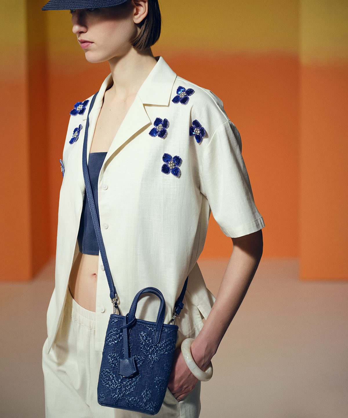 Flower Appliqued Shirt