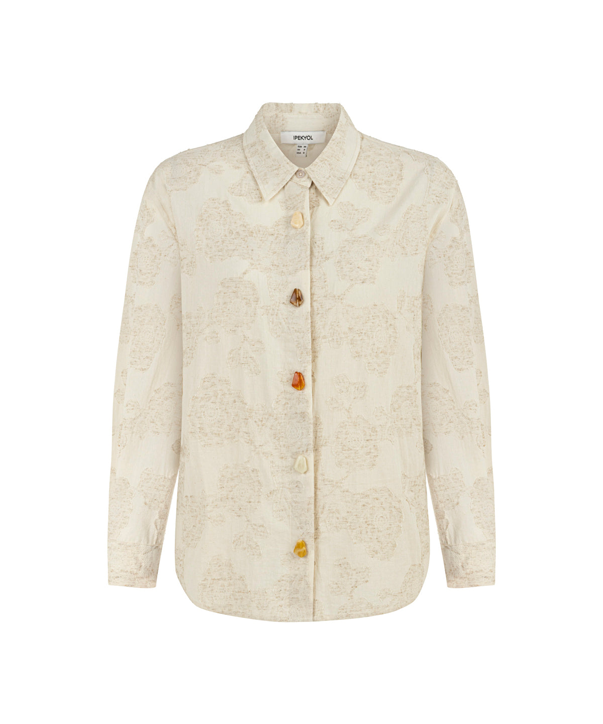 Jacquard Shirt With Contrast Buttons