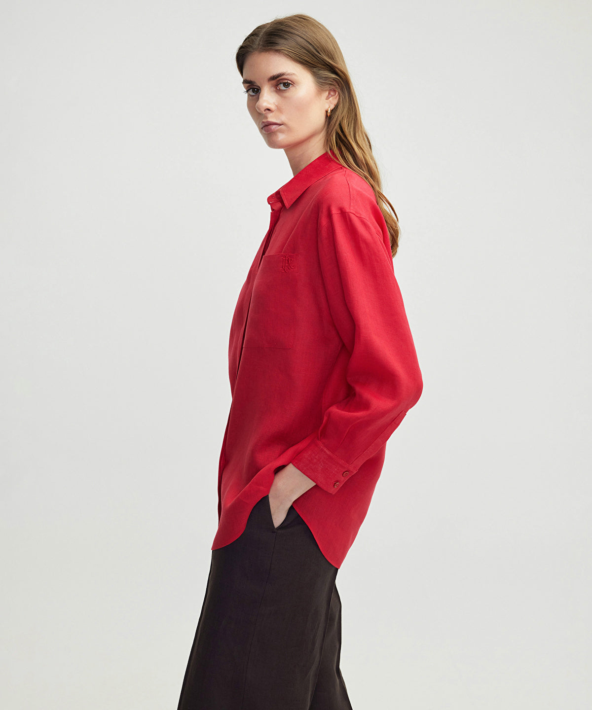 Linen Shirt With Hidden Placket