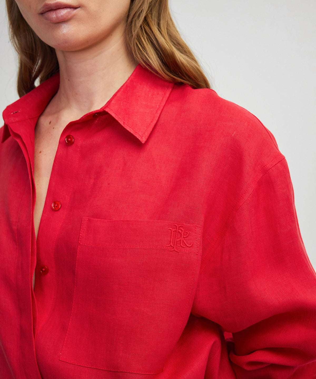 Linen Shirt With Hidden Placket