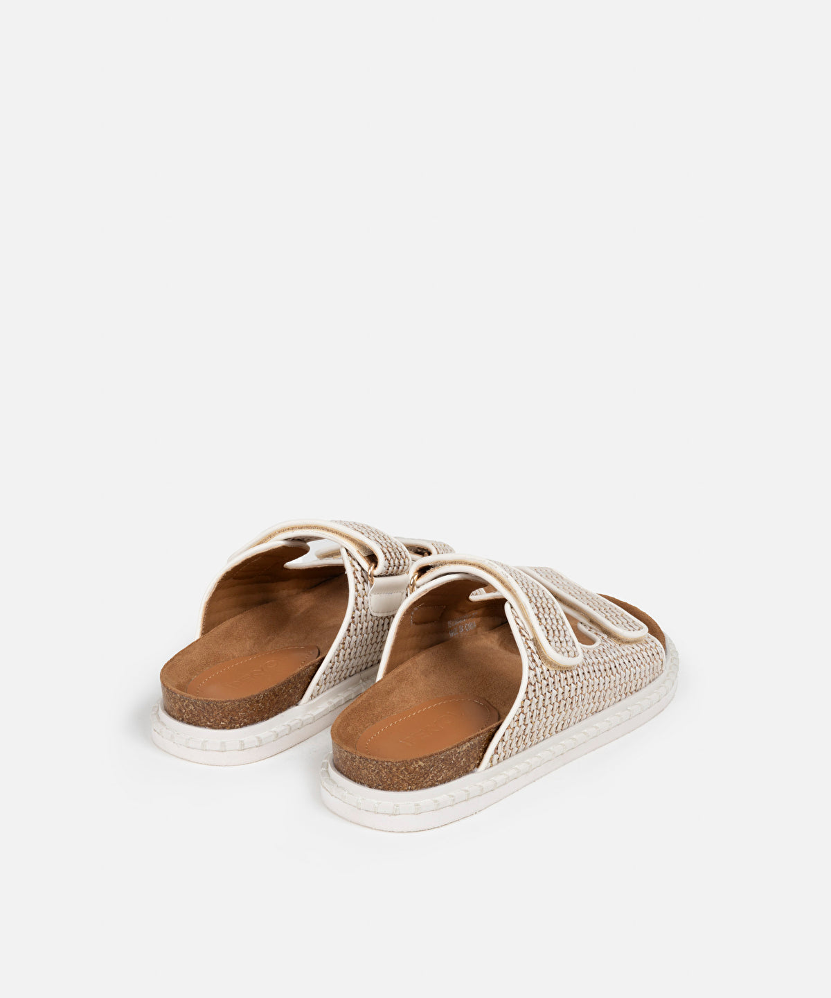 Double-Strap Textured Slippers