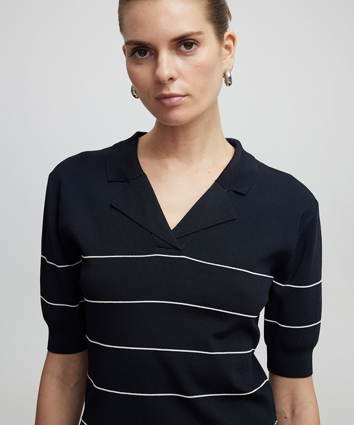 Zoomed Striped Knit Top