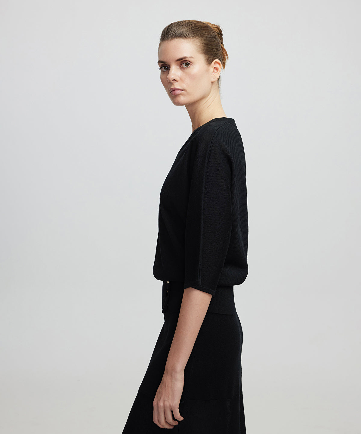 Zoomed Buttoned Knit Top