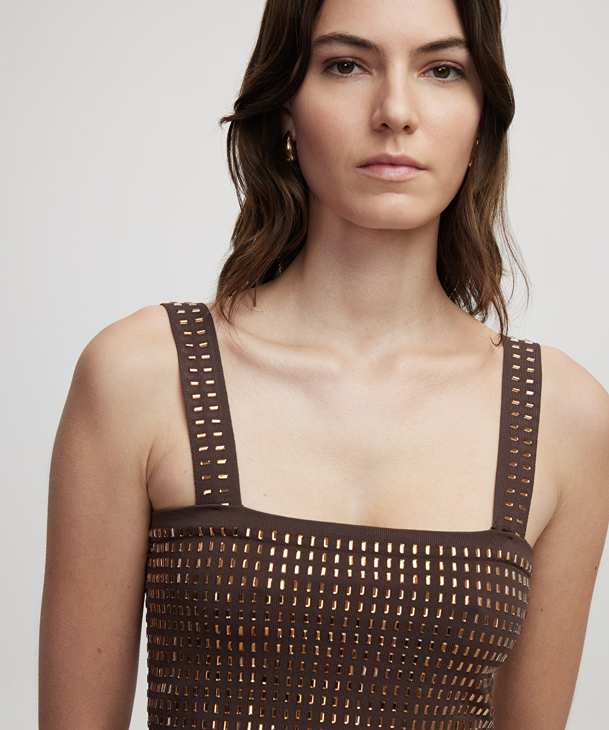 Bustier top with rhinestones