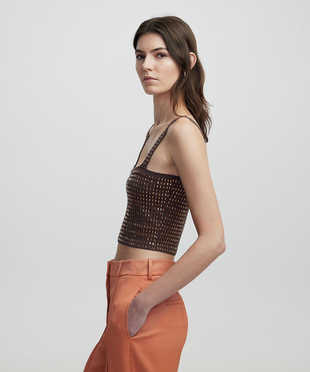 Bustier top with rhinestones