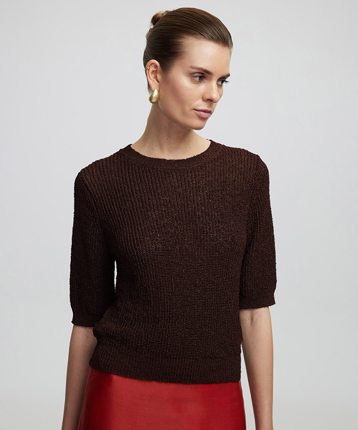Openwork knit top