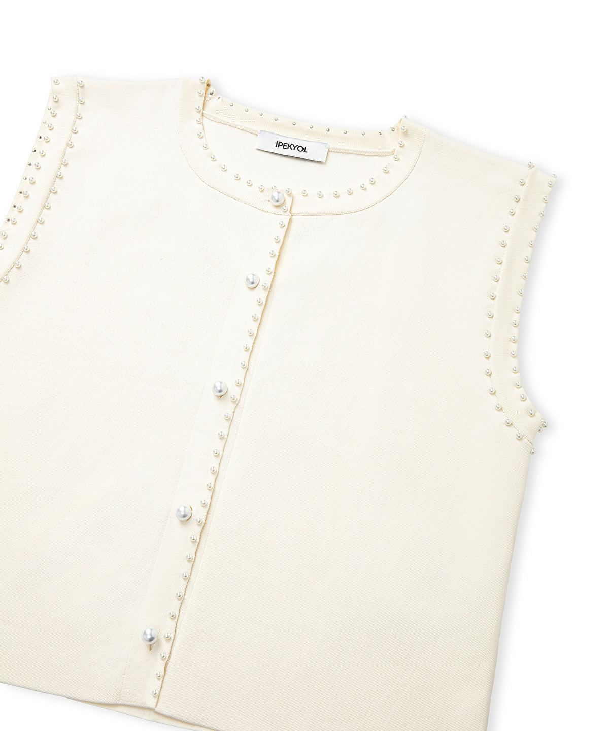 Knit Vest with Faux Pearls