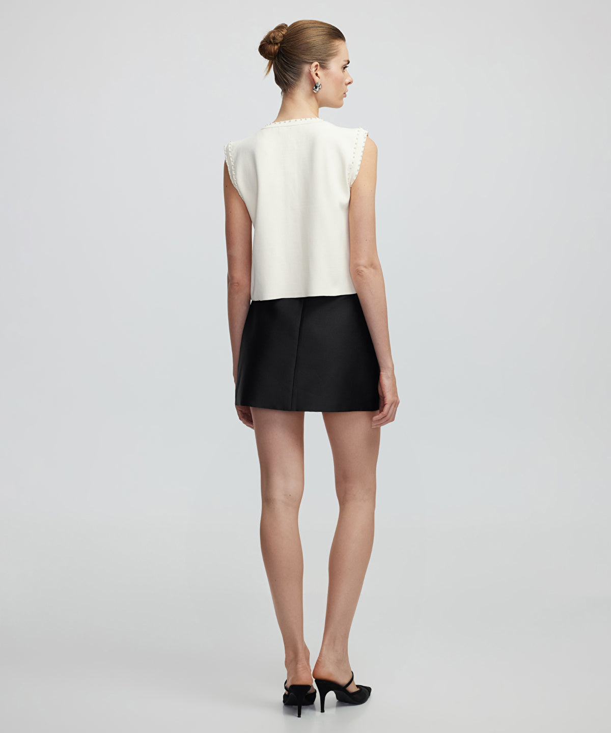 Knit Vest with Faux Pearls