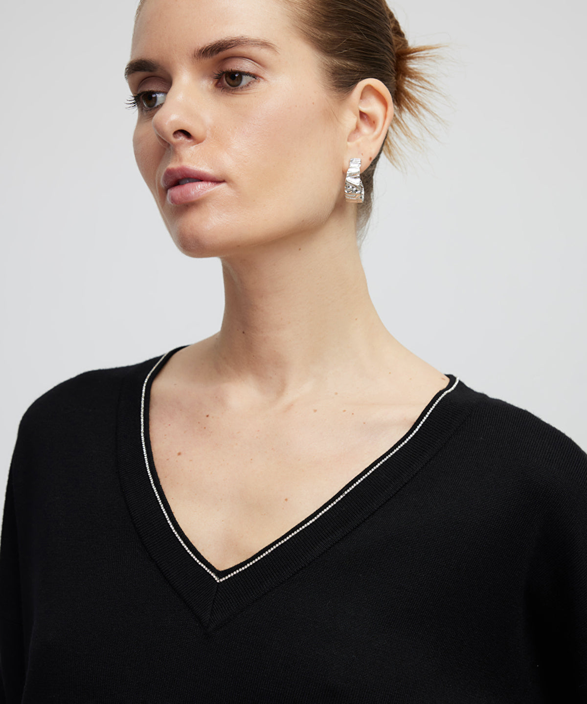 Knit Sweater With Rhinestones