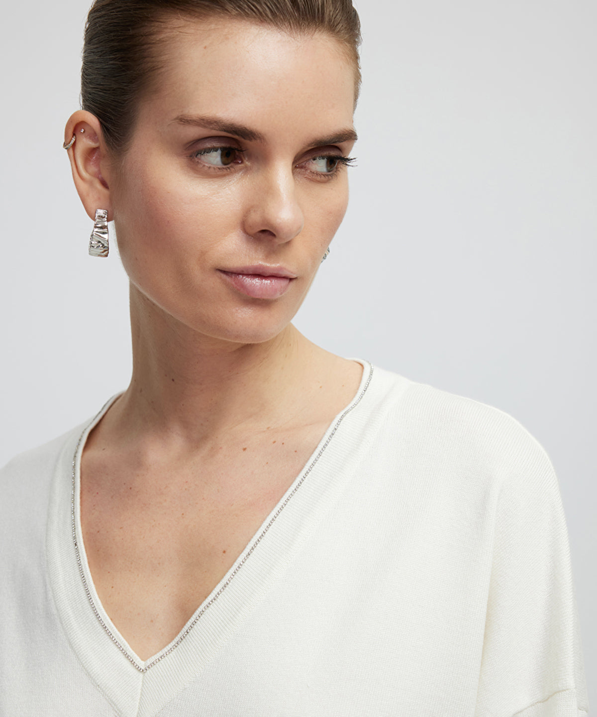 Knit Sweater With Rhinestones