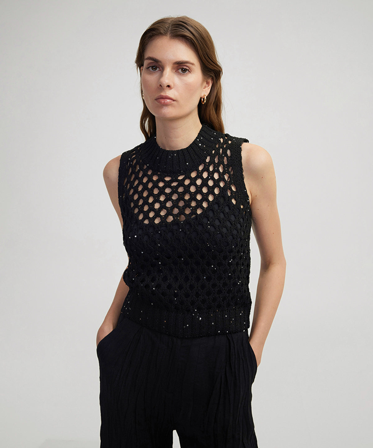 Sequinned Knit Top
