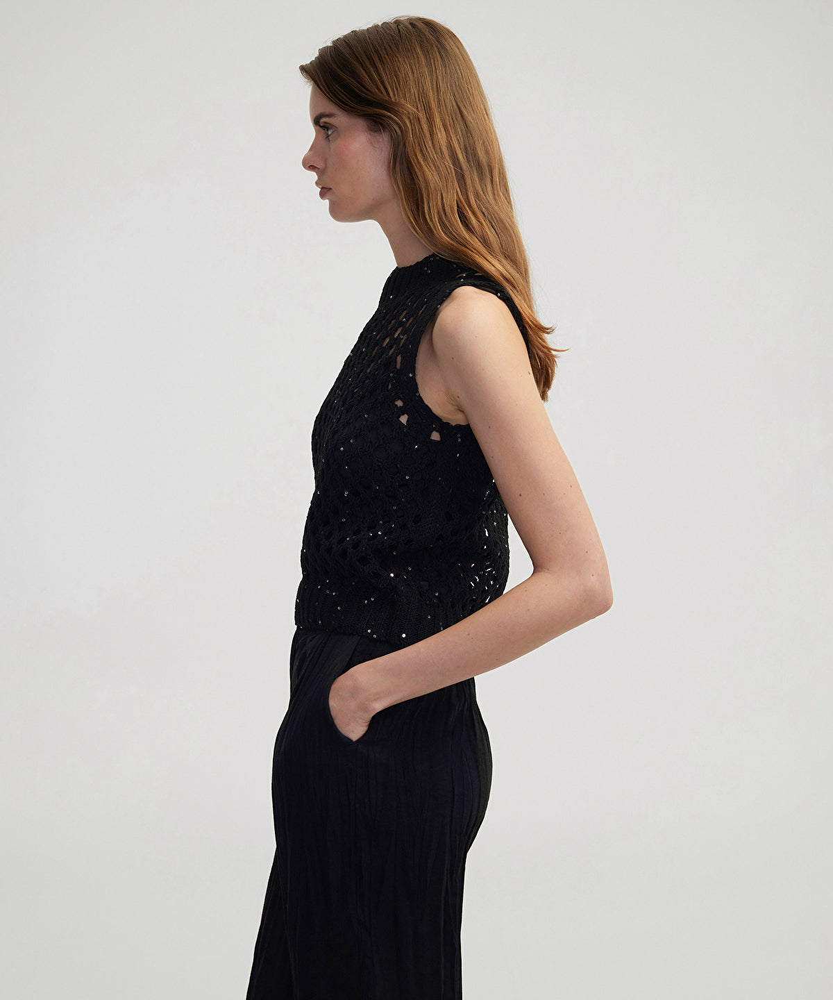 Sequinned Knit Top