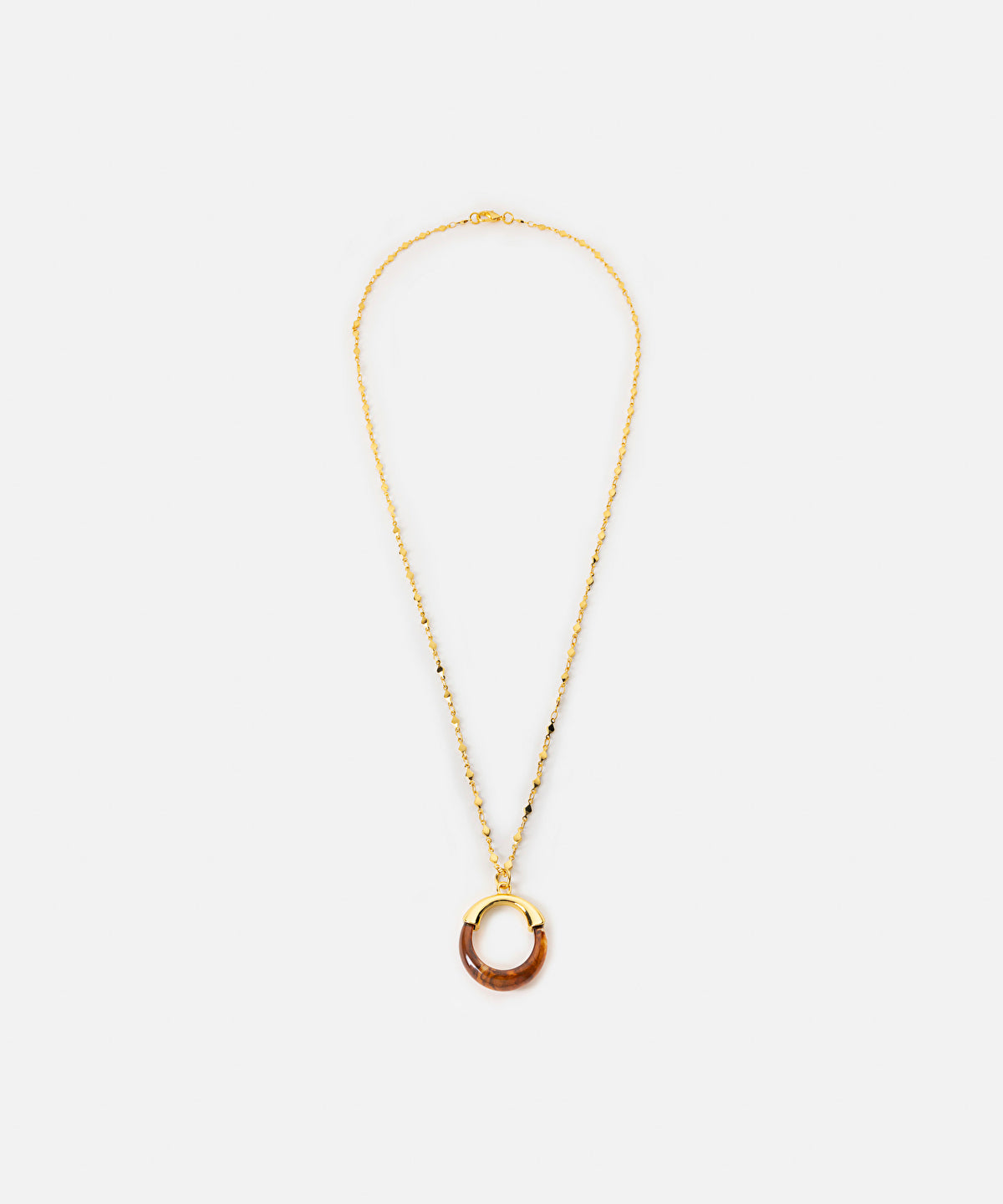 Resin and metal pendant necklace