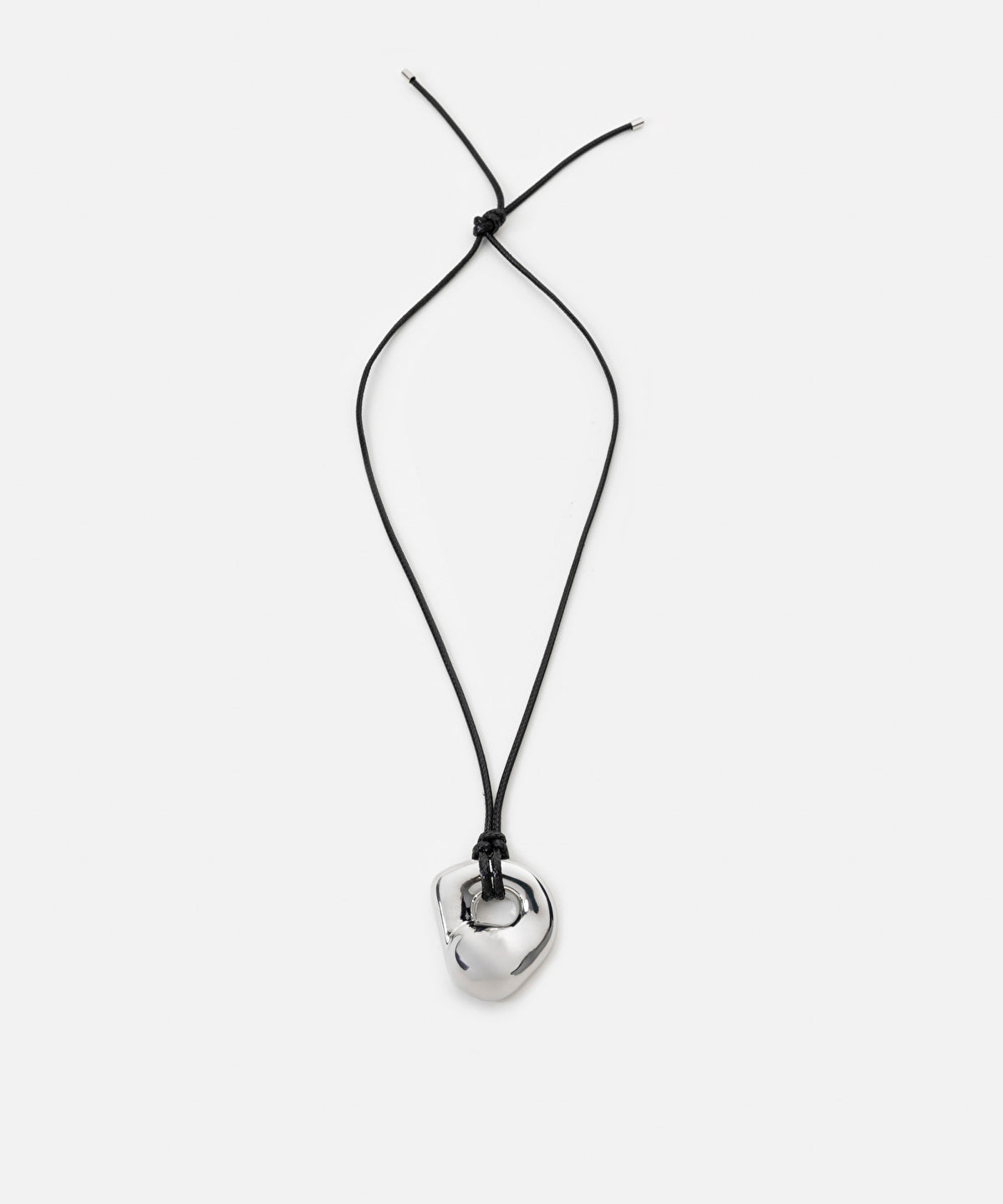Cord necklace with metal pendant