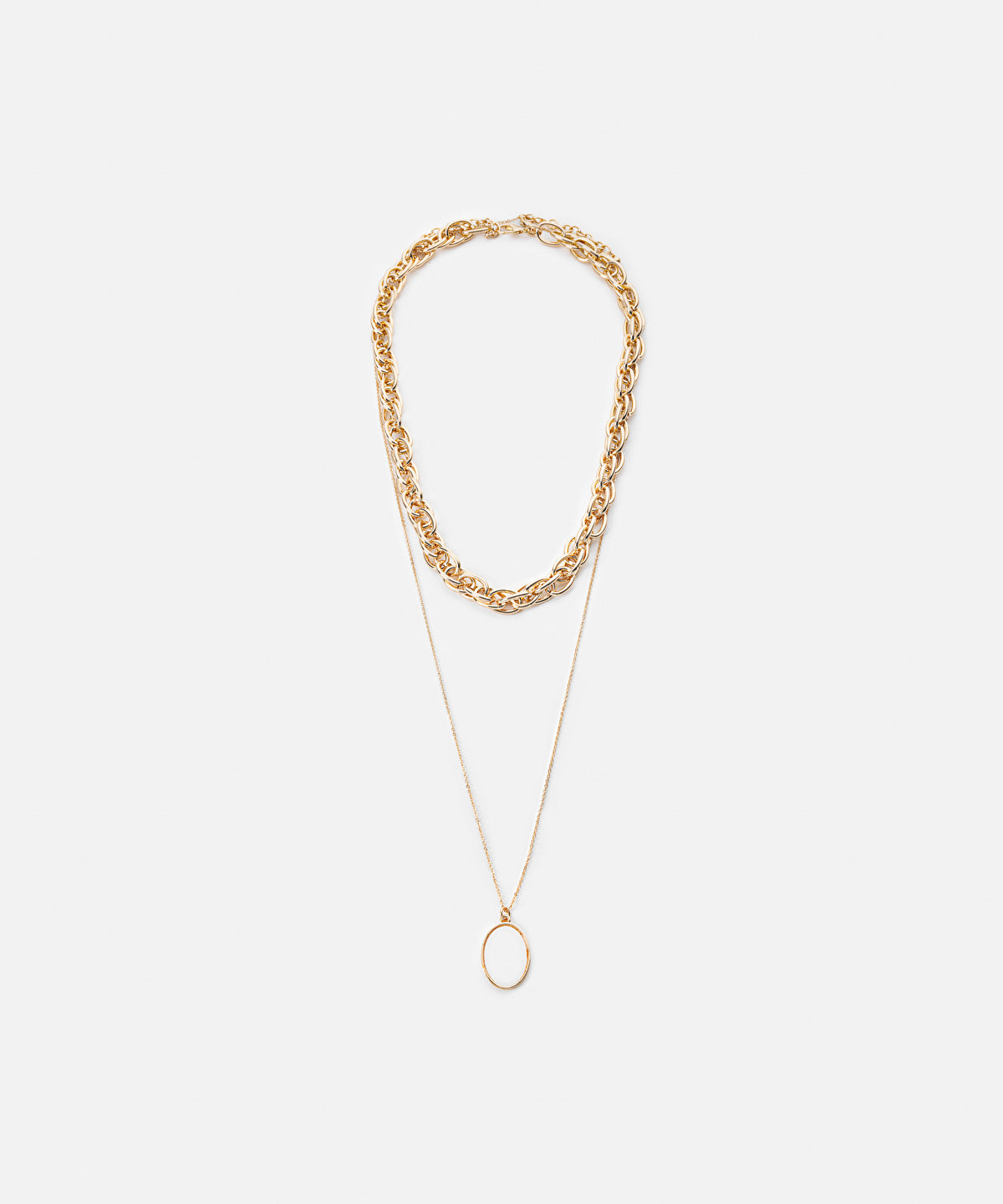 Contrast Pendant Chain Necklace