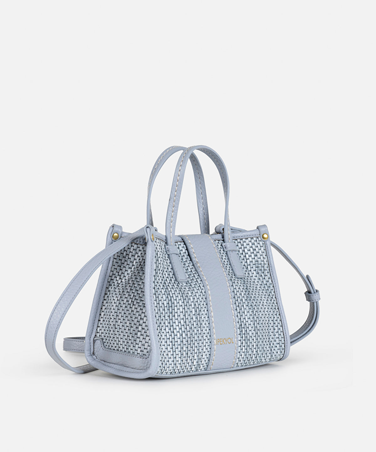 Contrast textured mini tote bag