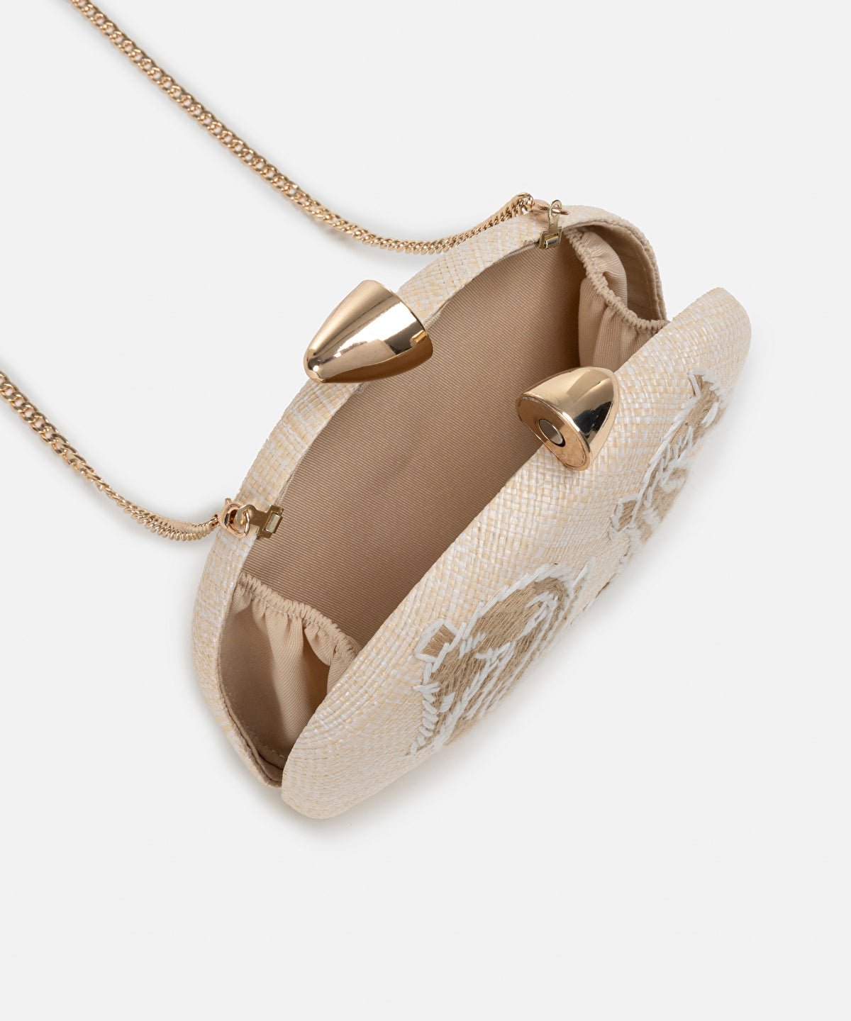 Embroidered Raffia Bag