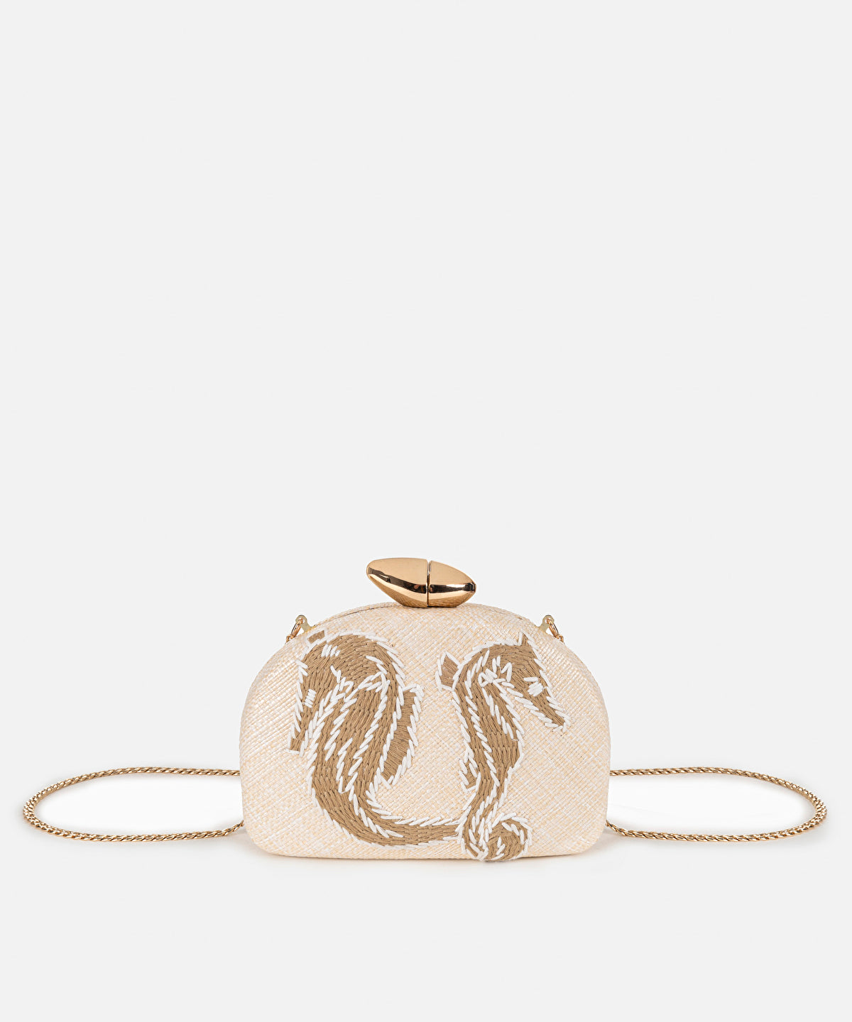 Embroidered Raffia Bag