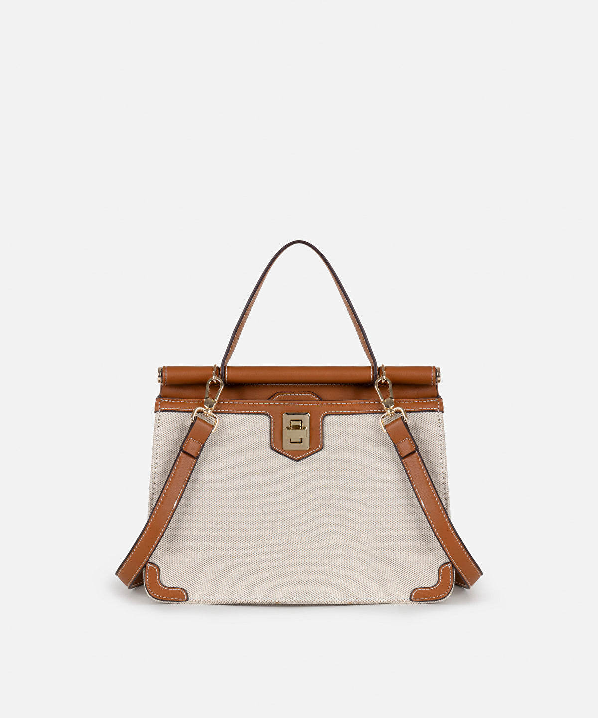 Contrast Trimmed Canvas Bag