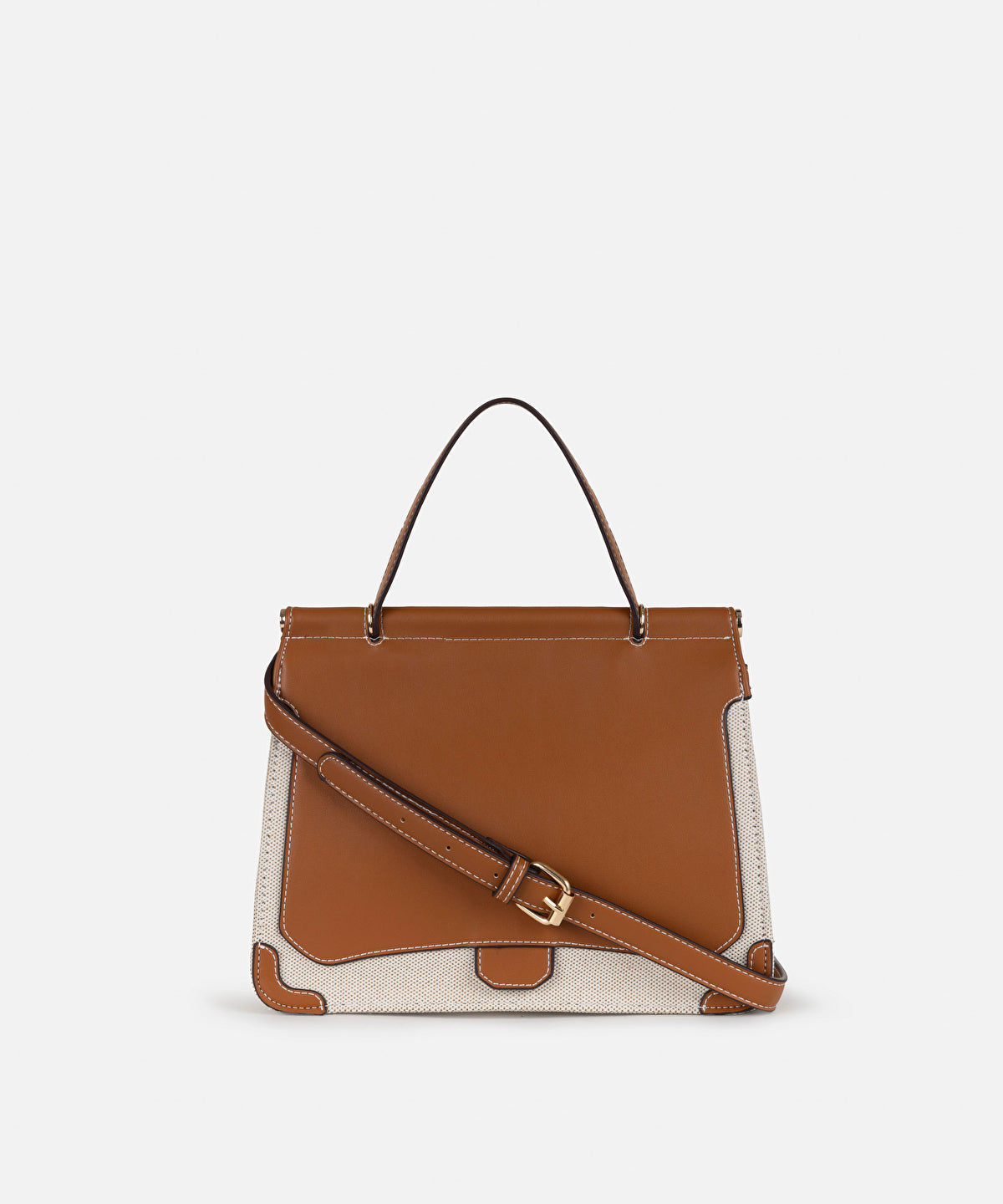 Contrast Trimmed Canvas Bag