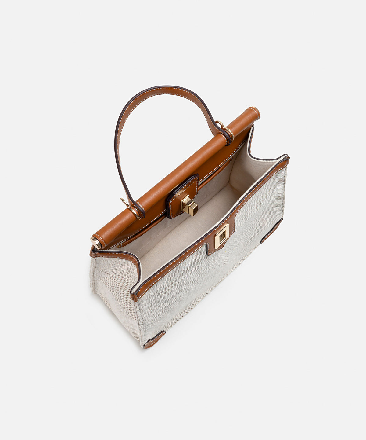 Contrast Trimmed Canvas Bag