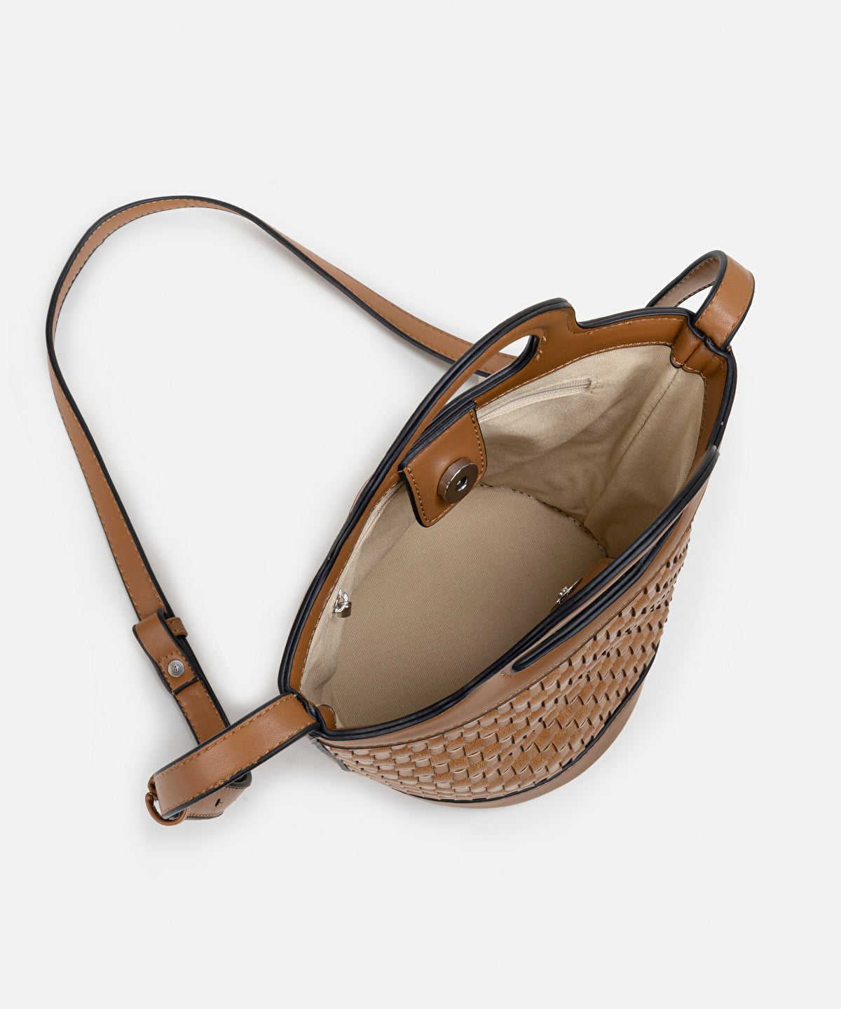 Braided-Effect Bucket Bag
