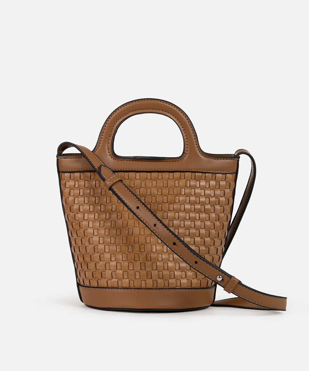 Braided-Effect Bucket Bag