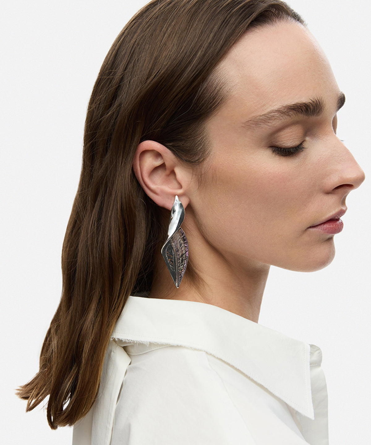 Leaf earrings set