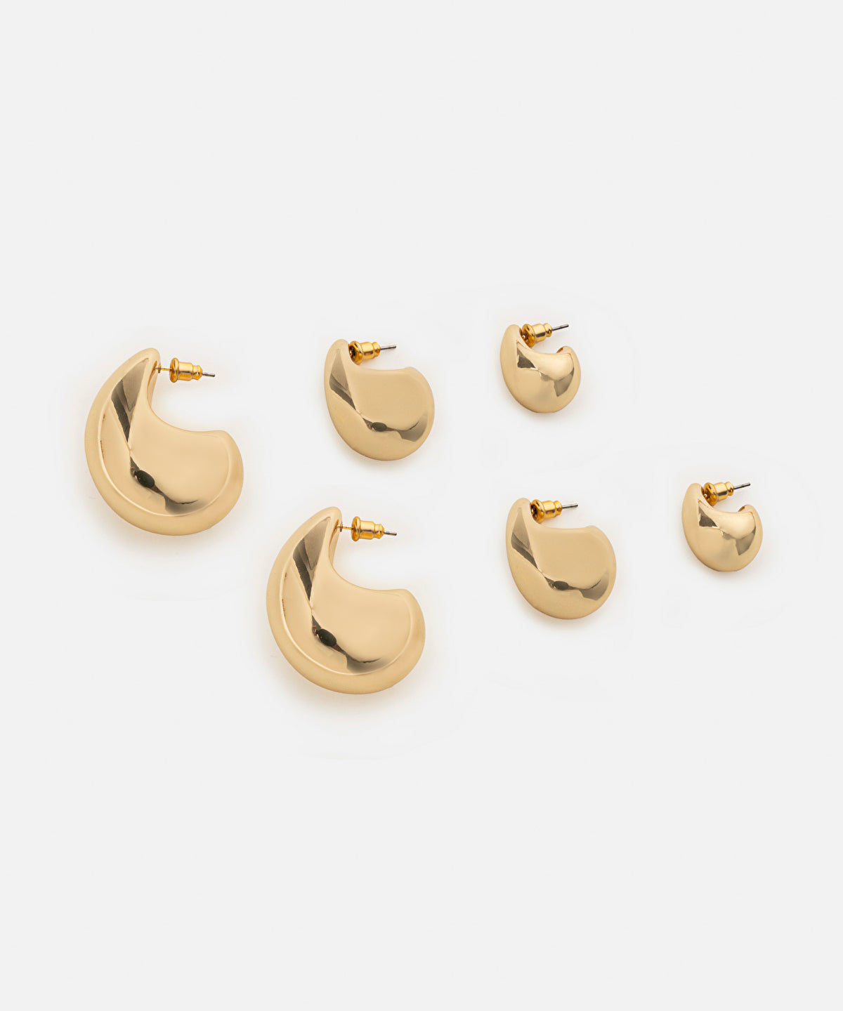 Zoomed Triple Earrings Set