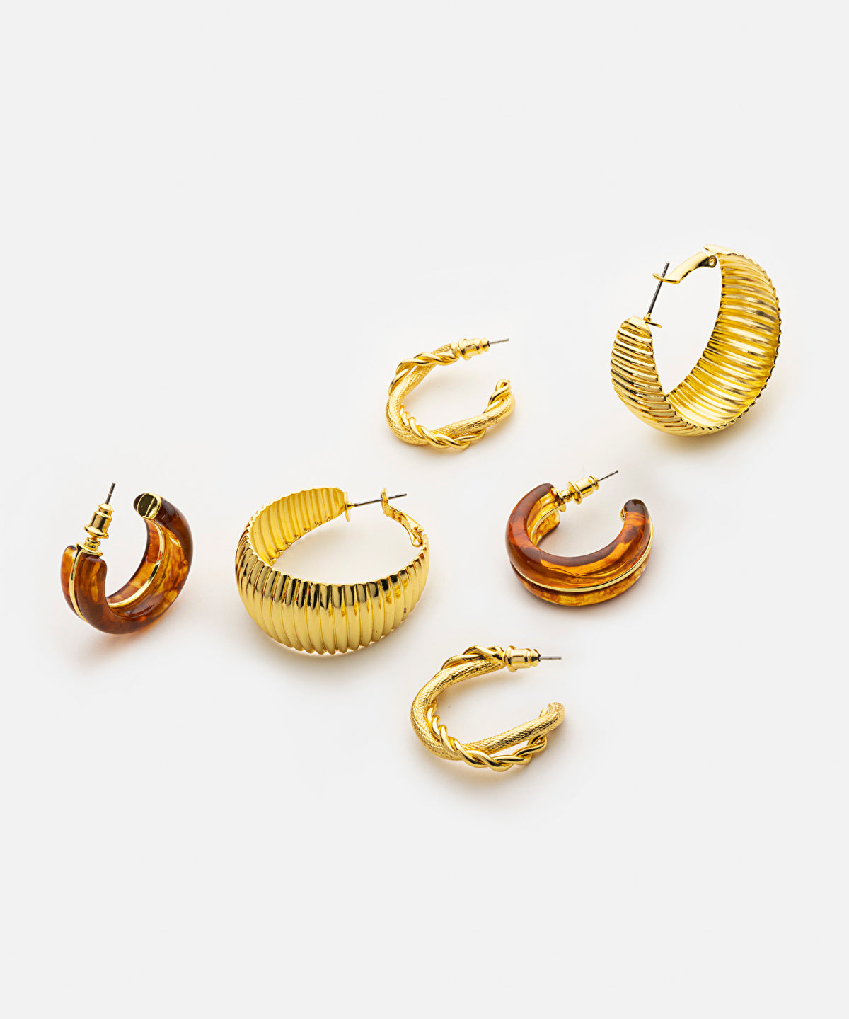 Zoomed Set Of Three Earrings